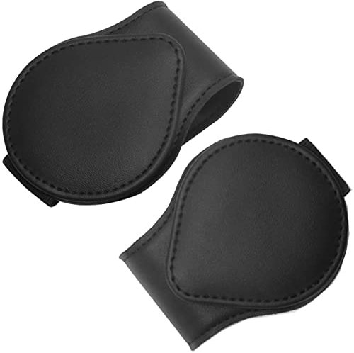 Ekezon Sonnenbrillenhalter Auto Sonnenblende, Magnetischer Leder Auto Brillenhalter Universelles Auto Sonnenblende,Ticket Karten Clip,Brillen Halterung Auto Zubehor (WaterBlack 2pcs)