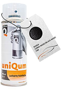 uniQum Autolack Spraydose fürs Auto für SKODA CERNA MAGIC/BLACK MAGIC F9R Autolack Reparatur 400 ml