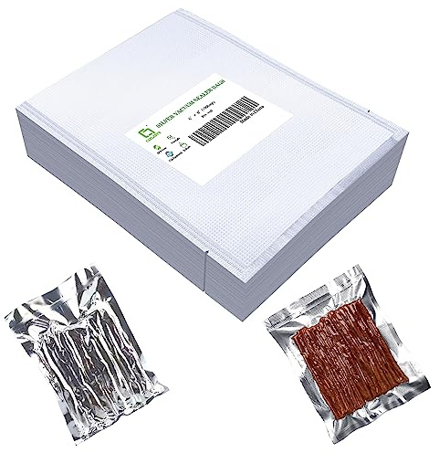 CANLENPK 6x8Inch/15x20cm Small Silver Back and Clear Front Vacuum Sealer Bags,Food Storage Bag,Seal Meal Snack Fruit Nut,Boil Steam Heat Freeze,Commercial Grade Heavy Duty Sealable Bags (100PCS)