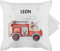 Kissenbezug - Feuerwehr Auto I Feuerwehrauto I 112 I Fire Truck I Löschfahrzeug - 50 x 50 cm - Weiß - personalisierte kissen kinder feuerwehrkissen jugendfeuerwehr feuerwehrautos kissenbezüge