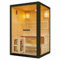 SANOTECHNIK Infrarotkabine PANORAMA BLACK – Infrarotsauna 2 Personen 130×120×200 cm, Harvia 3,5 kW Ofen, LED‑Farblicht, ESG‑Glas – Art.Nr. J61130