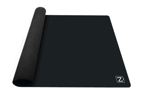 ZACATRUS Tapete Negro de Neopreno, 148 cm x 89 cm, Antracita, Tapete de Juegos de Mesa, Antideslizante, Tapete de Cartas, Enrollable