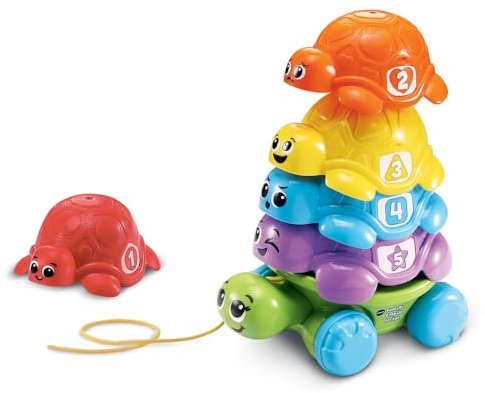 VTech - Famille Empilo Tortue, Tour à Empiler Bébé, Pyramide Maman et Bébés Tortues, Jouet à Tirer, Jeu de Motricité Fine, Cadeau Bébé Dès 1 an - Contenu en Français