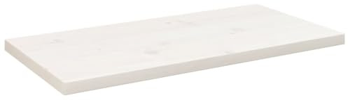 AUVYI Tablero de Mesa Rectangular Madera de Pino Blanco 80x40x2,5 cm Mesas Auxiliares Mueble de Cocina Escritorios para Ordenador Encimera de Baño Estante Escritorio Gaming Elevable