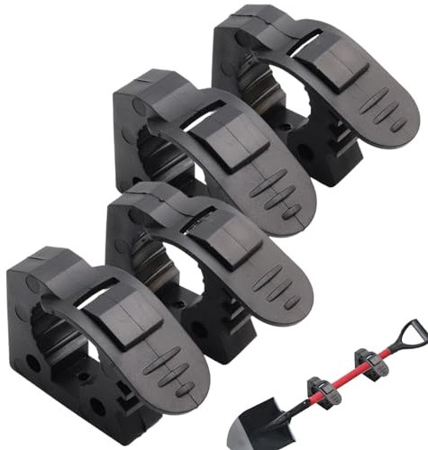 Shovel Holder, Quick Release Clamp 4Pcs Non-Slip Rubber Clamp for 1.18-1.57in Diameter Tools Universal Strong Load TUV ATV Van Trucks Quick Grip Clamps for Shovel Axe
