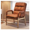 WIGSELBL Sessel, Akzentstuhl, fauler Stuhl mit Fußhocker, Ledersofa mit verstellbarer Rückenlehne, ergonomischer Loungesessel mit hoher Rückenlehne, Einzelliege (Farbe: Orange, Größe: ohne Ottomane)