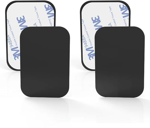 sphires 4 Pack Metal Plate for Magnetic Phone Car Mount 4 X Rectangular Metal Plate for Car Magnetic Phone Holder