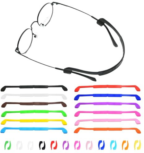 RDNKVB 12 pièces Lunette Sport Brillenband Enfant Silikon Élastique Attache et Cordon Lunette Enfant Ohrclip Haken Set avec Brille et Halter pour Enfant et Homme (Silicone)