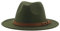 FULUJIDI Fedora Trilby Filzhut Hut Fedora Hüte Für Frauen Männer Breite Krempe Solide Frauen Hüte Band Gürtel Klassische Formale Kleider Hüte 56-58Cm (Erwachsene) ArmyGreen
