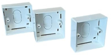 Lot de 3 boîtiers électriques 1 prise murale 32 mm pour RJ-45, USB, audio/vidéo, blanc