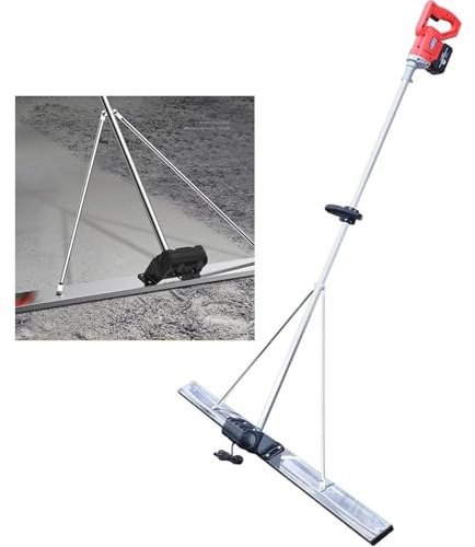 Massetto In Calcestruzzo Potente | Massetto Di Cemento Senza Cordone | Strumento Di Finitura Liscia Per Calcestruzzo Da 6000 Mah | 6000 Giri/Min-Raschietto In Acciaio Inossidabile 1,5m,Silver