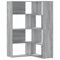 vidaXL Eck Bücherregal, Eckregal 4 Etagen, Bücherschrank Regal für Wohnzimmer Büro, Büroregal Aktenregal Standregal, Grau Sonoma Holzwerkstoff