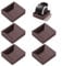 VooGenzek 5 PCS 5.9x6.4 cm Rubber Furniture Caster Pad, Furniture Caster Cups, Rubber Feet Protector Pads, Floor Protectors Bed Sofa Chair Leg Wheel Anti-Slip Pad, for Wheels of Furniture, Brown