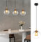 CBJKTX Pendelleuchte Esstisch Hängelampe Glas - 1 Flammig Vintage E27 Hängeleuchte Schwarz Pendellampe Glaskugel Esszimmerlampe für Wohnzimmer Küche Schlafzimmer Esszimmer ohne Leuchtmittel