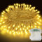Realky Luces de Navidad con Pilas, 11M 110LED Luces de Arbol de Navidad, 8 Modos con Función de Memoria Impermeable Luz Cadena Ligera Navidad para Jardín, Balcón, Fiesta, Interior - Blanco Cálido