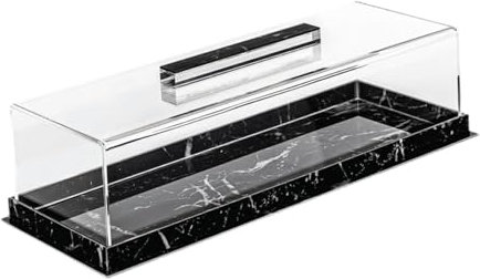 Colcolo Vitrina expositora para repostería de panadería con Tapa Transparente, Soporte para Tartas, Soporte para Tartas para Baby Shower, Fiestas, cumpleaños, Negro