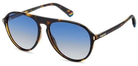 Polaroid Herren PLD 6225/S Sonnenbrille, Blau (Havana/Blue Shaded), 57/15/140