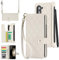 XIZYO pour Samsung Galaxy Z Fold 6 Etui de Téléphone en Portefeuille Cuir avec 2 Lanières Amovibles, avec Porte-Stylo, Luxe Magnétiques Fermoirs Antichoc Rabat Coque avec Porte-Cartes, Blanc
