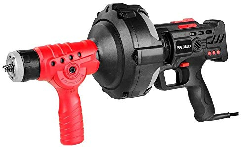Automatische Rohrreinigungsspirale, 7m Welle für Abwasserrohre mit austauschbarem Kabel Flexible Snake Clog Cleaner Sanitär für 19-50mm Rohr Küchenspüle WC Wanne & Dusche mit LED-Licht