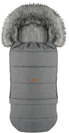 Goldkids - Winter Fußsack für Kinderwagen Babyschale Schlittensack - wasserdicht Baby Fußsack Kuschelsack Winterfußsack 115/85 cm x 50 cm - Grau