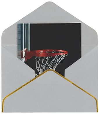 Weihnachtskarte mit Basketball-Aufdruck, Happy Holiday-Karte, Einzelbahn, blanko, Karte mit Umschlag, 11,4 x 15,7 cm