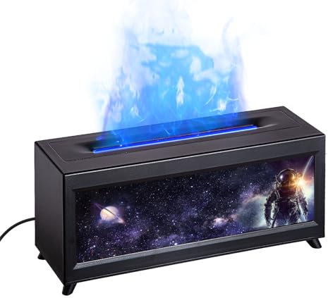 Ankrs Difusor de aroma con chimenea LED, difusor de aceite esencial para aceites esenciales con efecto llama de 7 colores, 220 ml, humidificador con mando a distancia, lámpara aromática para niños,