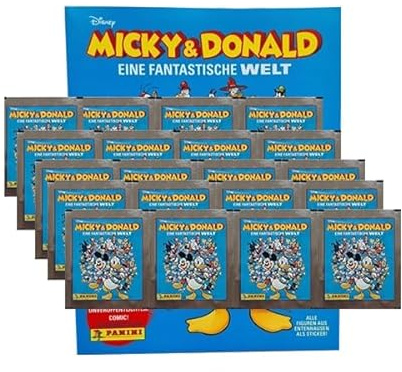 Panini Micky & Donald Stickerserie Eine Fantastische Welt - 1x Stickeralbum + 20x Stickertüten