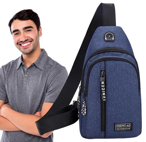Qkbuza Sling-Rucksack, Sling-Tasche | Atmungsaktive Oxford-Stoff-Umhängetasche,Umhängetasche mit großem Fassungsvermögen, leichter Business-Rucksack für Camping