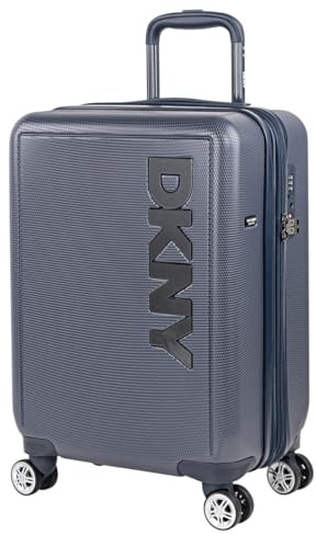 DKNY - Trolley Handgepäck Cabin Trolley Koffer Reisekoffer Hartschalenkoffer mit Mit TSA-Schloss - Kabinengepäckgröße 55x40x23, Blau
