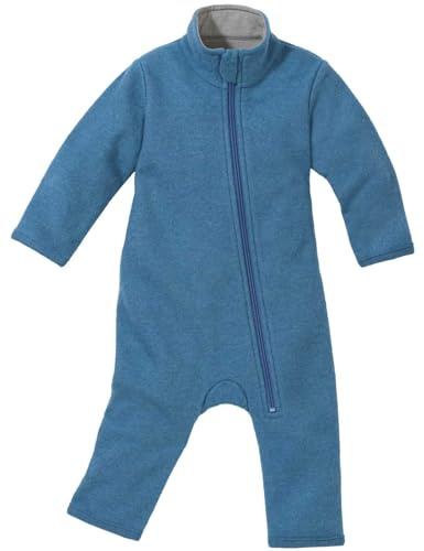 Disana WALK-ANZUG Kinder-Overall Wollwalk Reißverschluss | 100% Bio-Merinowolle | Frühjahr Sommer Herbst | Kinnschutz | Baby Kleinkind Unisex | Made in Germany | GOTS IVN Best