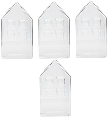 TOPBATHY 4 Stück kleines Hausblumenarrangement Bunte Vase saftig Pampas-Vase Produkte Anlage bürodeko büro Dekoration blumentopf blumentöpfe transparenter Vasenschmuck Hausmodell Glasvase