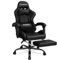 ELFORDSON Massage Gaming Chair for Kids Adults, Ergonomic Computer Office Chairs with Headrest, Lumbar Cushion, Footrest, High Back 150° Reclining, 360° Swivel, PU Leather, Black