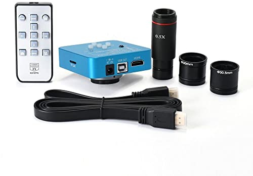 Microscope 34MP HDMI USB Microscope Camera Eyepiece Electronic Eyepiece with 0.5X C Mount Eyepiece Adapter