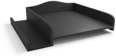 regalik Plan à langer pour machine à laver - Matelas à langer 60x70 cm - Panneau de bois laminé - Anthracite - 82x72x10 cm - Plan à langer sûr & peu encombrant