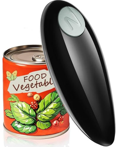 Abrelatas eléctrico, abre tus latas con solo pulsar un botón, abrelatas automático de borde liso, abrelatas eléctrico para artritis de cocina y personas mayores, el mejor accesorio de cocina para casi
