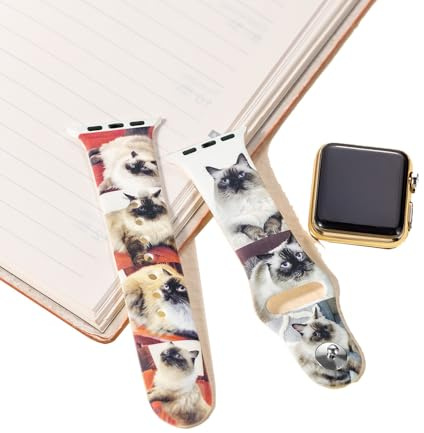 Cinturino in silicone impermeabile per Apple Watch da 1 a 7 persone, con immagini personalizzate, regalo di compleanno per familiari e amici