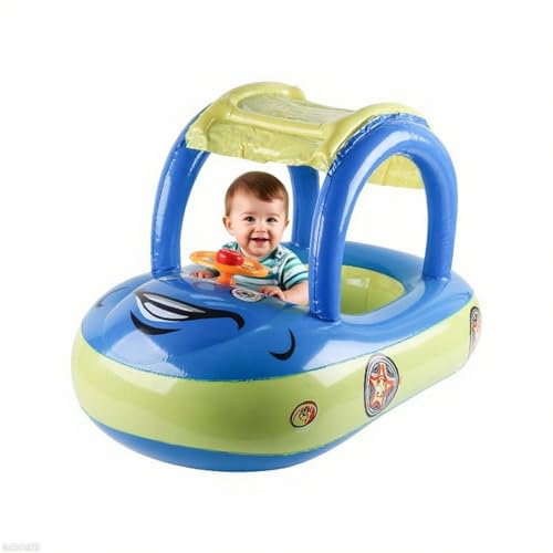weiting Flotteur de Natation Bébé | Bouée Piscine Enfant | Jouets Flottants Voiture Gonflable avec Toit Anti-UV pour Été Plage et Lac