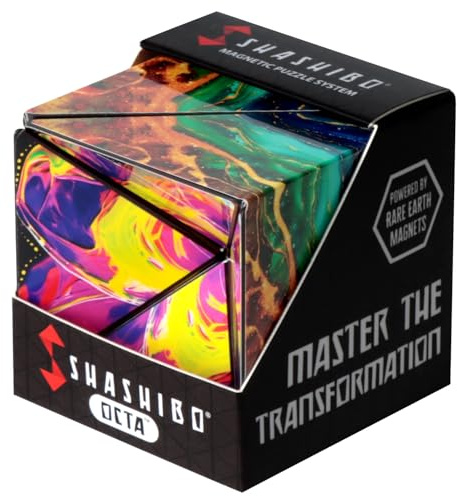 Shashibo Octa Shape Shifting Box - STEM Fidget Toy with Ultra Strong Magnets, Perfect Sensory Gift for Kids, Teens, and Adults – Pairs w/All Shashibo Cubes (Infinity)