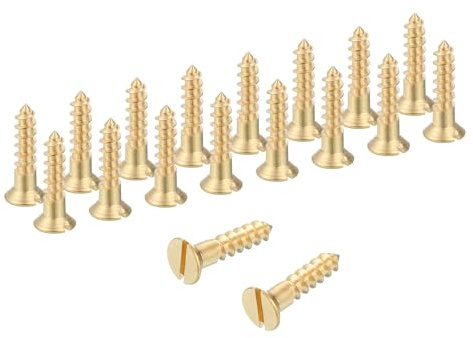 QUARKZMAN Viti per Legno, M3.5 x 16mm Ottone a Testa Piatta Viti Autofilettanti per Legno Multiuso Cartongesso, per Elettrodomestici Mobili Lavorazione, 28Pz