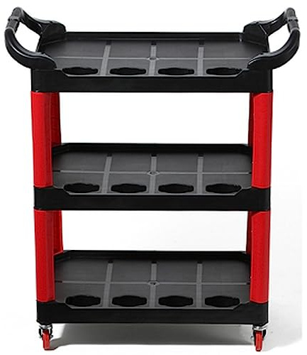 GSACLKES Carts,Professional 3-Shelf Mobile Tool Cart - Versatile Mechanic Utility Trolley for Garage & Car Detaili- Heavy-Duty Storage Solution & Workbench Station