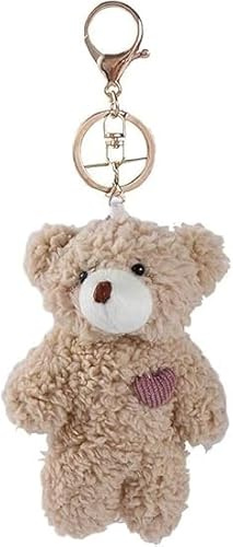 HDouii Braunbär-Plüsch-Schlüsselanhänger, Stofftiere, Taschenanhänger, Kawaii-Plüsch-Hasen-Schlüsselanhänger, DIY-Schmuck, Hund, Plüsch-Schlüsselanhänger, Auto-Schlüsselanhänger, rosa Herz-Teddybären