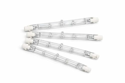 Zylora R7s Halogen Light Bulbs 118mm 200W – Dimmable R7S Linear Bulb J118 – 230V 2000lm Tungsten Halogen Floodlight – 2700K Warm White Security & Outdoor Light Bulb – 4 Pack