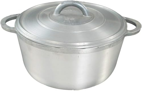 Housetronics 22cm Caribbean Dutch Pot, Heavy Aluminium Cooking Pot with Lid, Traditional Jamaican Style Saucepan, Capacity 3 Litre