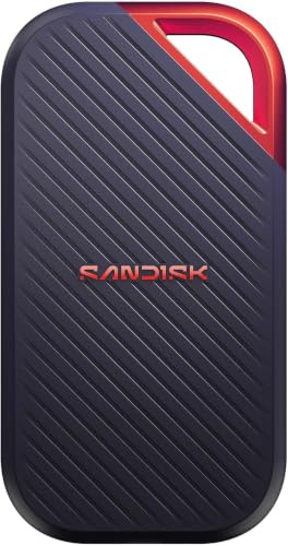 SanDisk Extreme Pro SSD Portátil 2 TB (Velocidades de Lectura de hasta 4000 MB/s y velocidades de Escritura en ráfaga de 3800 MB/s, USB Type-C, USB4, Resistencia al Agua y al Polvo IP65)