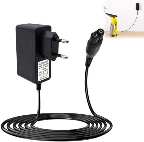 Chargeur pour Karcher Lave Vitre WV2 WV1 WV50 WV55 WV60 WV70 WV75 | Chargeur 5.5V Compatible avec Kärcher Remplacement Chargeur Batterie Adaptateur Secteur avec Câble de 1.5m