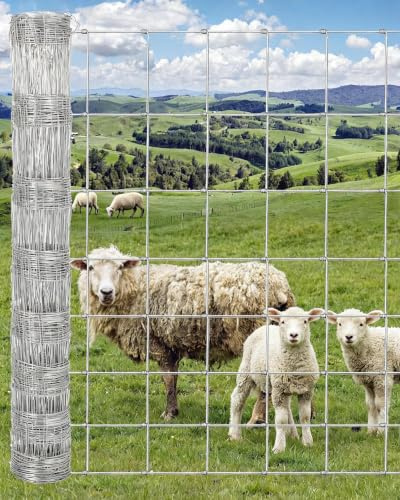 Wildzaun 100m lang, 120cm hoch Weidezaun, Hoher Knotengeflecht, Forstzaun, Drahtzaun, Extrem Stabiler Maschendrahtzaun STARK GEGEN Hirsche, Rehe, Wildschweine