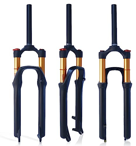 ZTZ Suspension Fork Mountain Bike Front Fork Throttle Fork Bicycle Shock Absorber Shoulder Control 27.5 32 mm Hose Accelerator Fork (Matte Black + Gold Inner Tube, 27.5)