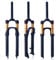 ZTZ Suspension Fork Mountain Bike Front Fork Throttle Fork Bicycle Shock Absorber Shoulder Control 27.5 32 mm Hose Accelerator Fork (Matte Black + Gold Inner Tube, 27.5)
