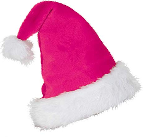 KarnevalsTeufel Mütze Nikolaus Plüsch in verschiedenen Farben Weihnachtsmütze Kopfbedeckung (pink)