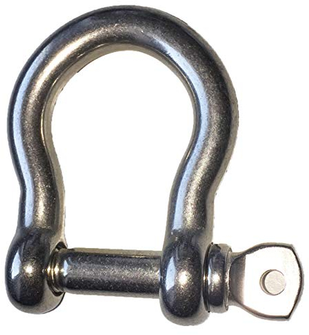 Sunload Schäkel geschweifte Form Edelstahl AISI 316 V4A 5 Stück (4 mm)
